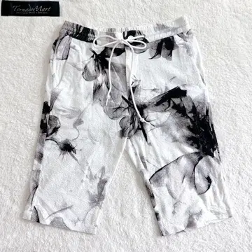 TORNADO MART 렌트겐 플라워 파일 하프 팬츠 꽃무늬 세탁 가능