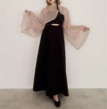 mellowneon 아리스 콜라보 시어 블라우스 원피스 세트