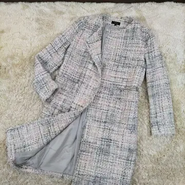 Theory 트위드 노카라 코트 롱 18ss