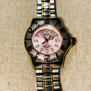 [ 새 배터리 교환 ] SEIKO SCUBA 200m 여성용 핑크