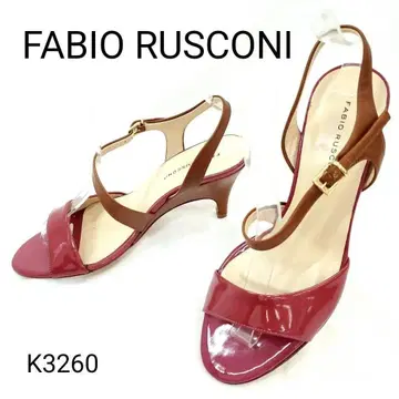 파비오 루스꼬니 새상품 바이컬러 에나멜 가죽 스트랩 EU37