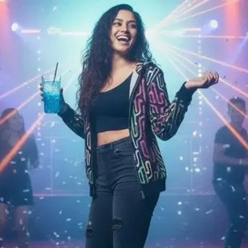 JOYRICH 조이리치 네온 선인장 패턴 후드 집업 후드티 S