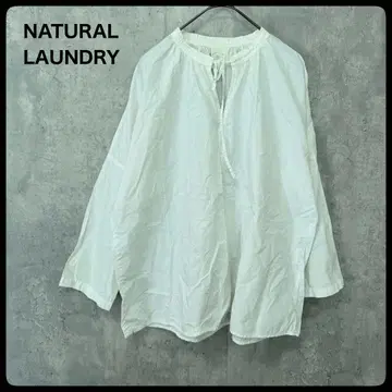 # NATURAL LAUNDRY 블라우스 상의 프론트 리본