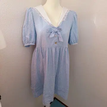 katie 케이티 BABY SITS! 깅엄 체크 세일러 원피스