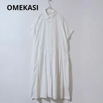 OMEKASI 오메카시 셔츠 원피스 반팔 코튼 면 오프화이트 F