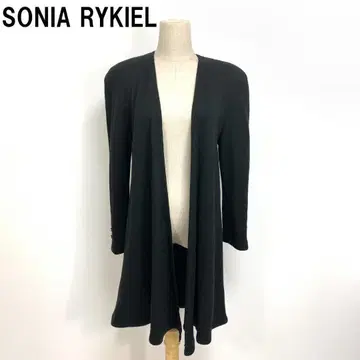 A7558 소니아 리키엘 롱 자켓 울 노카라 블랙 7