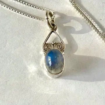 문스톤 귀여운 펜던트 SV925 네팔산 체인 포함