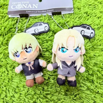명탐정 코난 USJ 봉제 인형 키체인 버본 & 베르무트