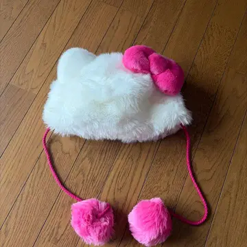 헬로키티 USJ 퍼 모자 폼폼 포함