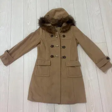 베이지 후드 부착 더플 코트 INGNI 브라운