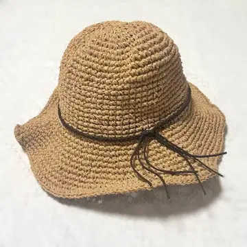 베이지 스트로우 밀짚모자 리본 포함
