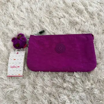 키플링 퍼플 고릴라 참 포함 파우치 지갑 Kipling