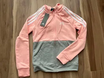 미사용 새상품 adidas 후드티 S 사이즈 핑크 그레이 택 포함 저지