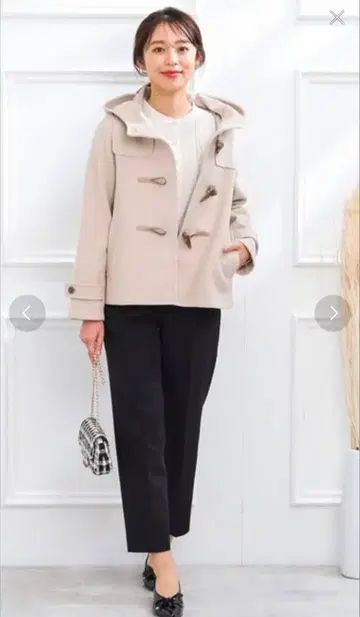 Couture Brooch 아이보리 더플 코트