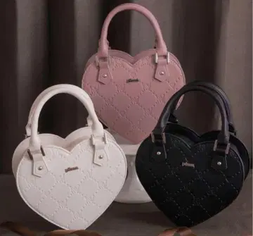 pium 모노그램 하트 백 핑크