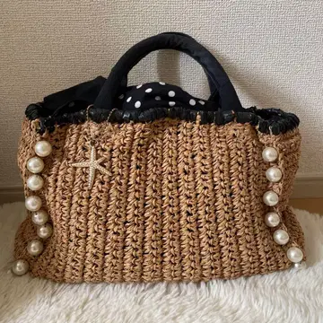 kakatoo 밀짚 가방 바스켓백