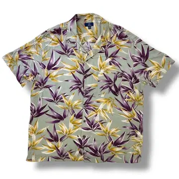 90s GEORGE 알로하 셔츠 올 패턴 보타니컬 레이온 오픈 카라