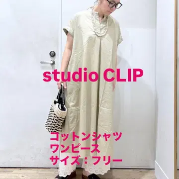 studio CLIP 스튜디오 클립 셔츠 원피스 베이지 사이즈: F