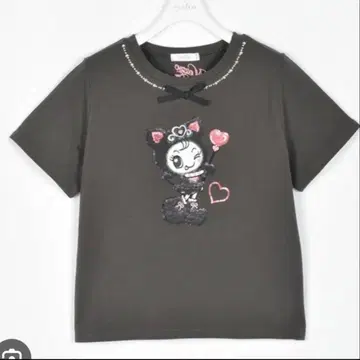 에블린 x 메조 피아노 베리에짱 티셔츠 다크 그레이