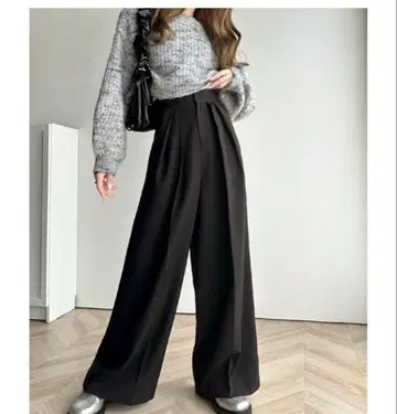 미사용 새상품 2세트 classical elf 와이드 팬츠 블랙 차콜