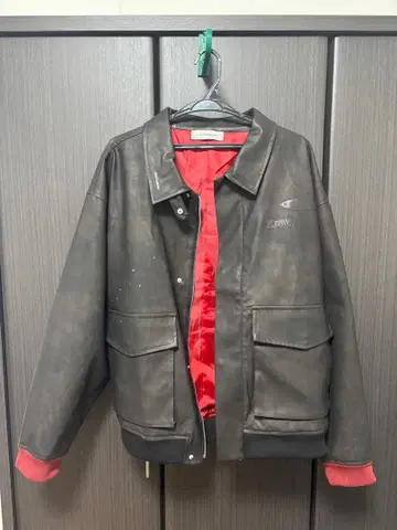 계속 한밤중이면 좋을 텐데 Zutomud 페이크 레더 블루종 XL