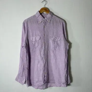 빈티지 상품 Kigili 린넨 긴팔 셔츠 라이트 퍼플