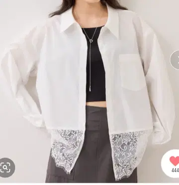 VIS 레이스 도킹 셔츠