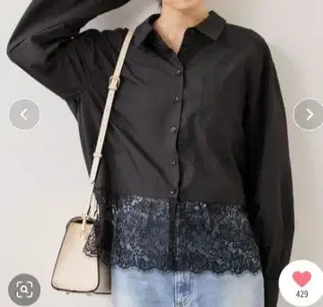 VIS 레이스 도킹 셔츠