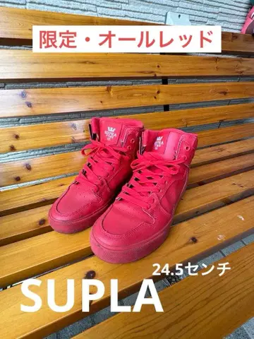 SUPRA SKYTOP 레드 하이컷 스니커즈 24.5cm 수프라