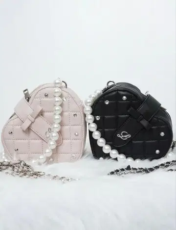 루미뇽 Heart quilting bijou 2way bag 핑크