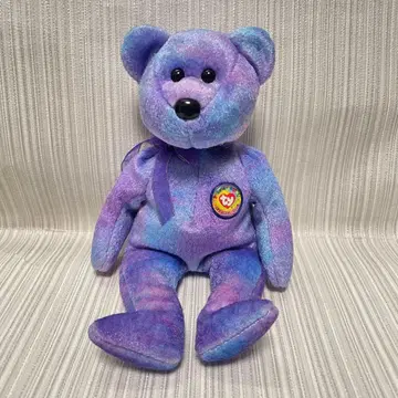 비니 베이비 봉제 인형 보라색과 파랑 그라데이션 곰 ty 태국