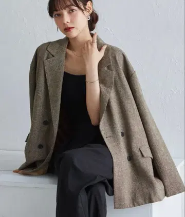 [ RANAN ] Lsize 브라운 더블 브레스트 테일러드 자켓
