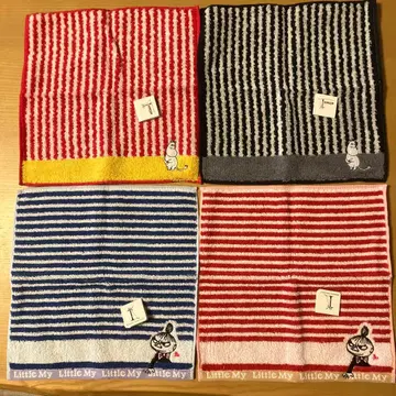 리틀 마이 무민 스트라이프 손수건 타월 4개 세트