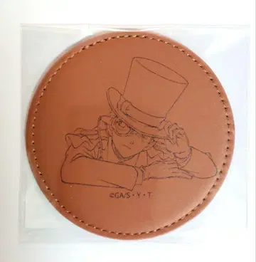 미개봉 레어 명탐정 코난 가죽제품 원형 코스터 괴도 키드