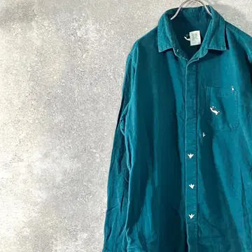 graniph 샤모아 아크로스 셔츠 에메랄드 그린 펭귄
