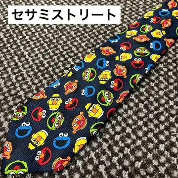 [ 90s ] 세서미 스트릿 넥타이 올 패턴 캐릭터 넥타이 엘모 빈티지