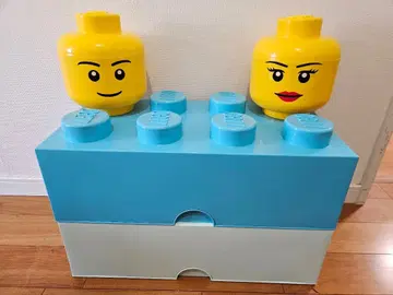 레고 스토리지 박스 헤드 정리 스카이블루 파스텔 컬러 수납 블록형