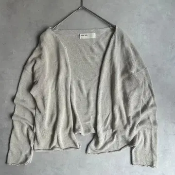 evam eva 오픈 가디건 실크 100% 베이지 썸머 니트