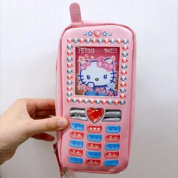 3 (미사용 새상품) 펜 케이스 휴대폰 모양 산리오 헤이세이 레트로 키티