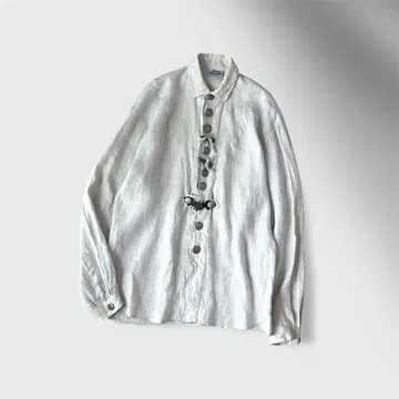 Euro vintage 린넨 티롤리안 셔츠 아이보리 구제 의류