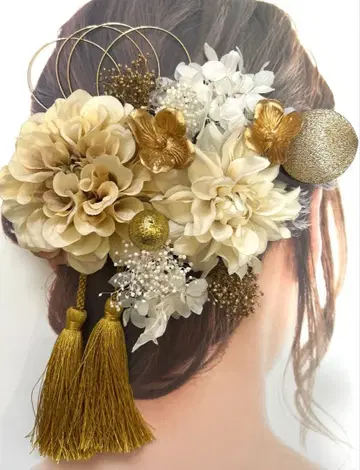 성인식 일본 의류 후리소데 시치고산 사전 촬영 머리 장식 세트