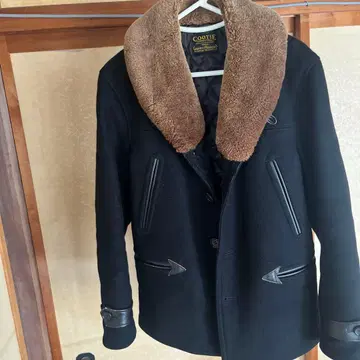 COOTIE 울 가죽 자켓 퍼 카라 부착