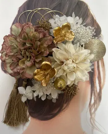 성인식 일본 의류 후리소데 시치고산 사전 촬영 머리 장식 세트