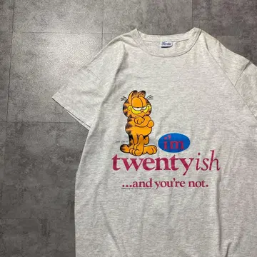 80s-90s Flirts 가필드 프린트 싱글 스티치 티셔츠