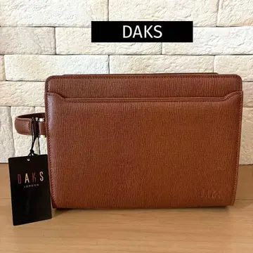 [미사용] DAKS 천연 가죽 클러치백 더블 지퍼