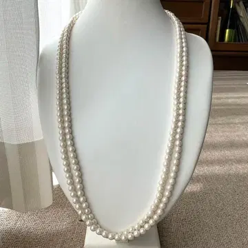 모조 진주 롱 목걸이 150cm 초롱 화이트