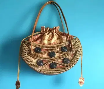 아타 뜨개질 디자인 바스켓백 발리 인도네시아