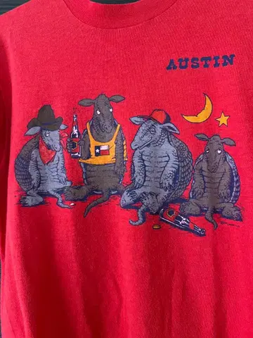 [ 80s90sUSA제 ] Hanes 싱글 스티치 아르마딜로 애니멀 T