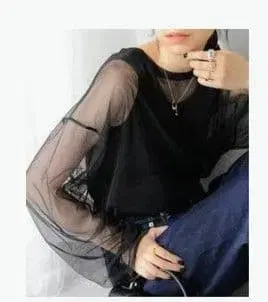 JOURNALSTANDARD 시스루 블랙 긴팔 상의