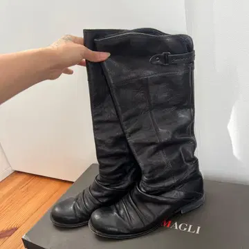 블랙 니하이 루즈 부츠 그런지 룩